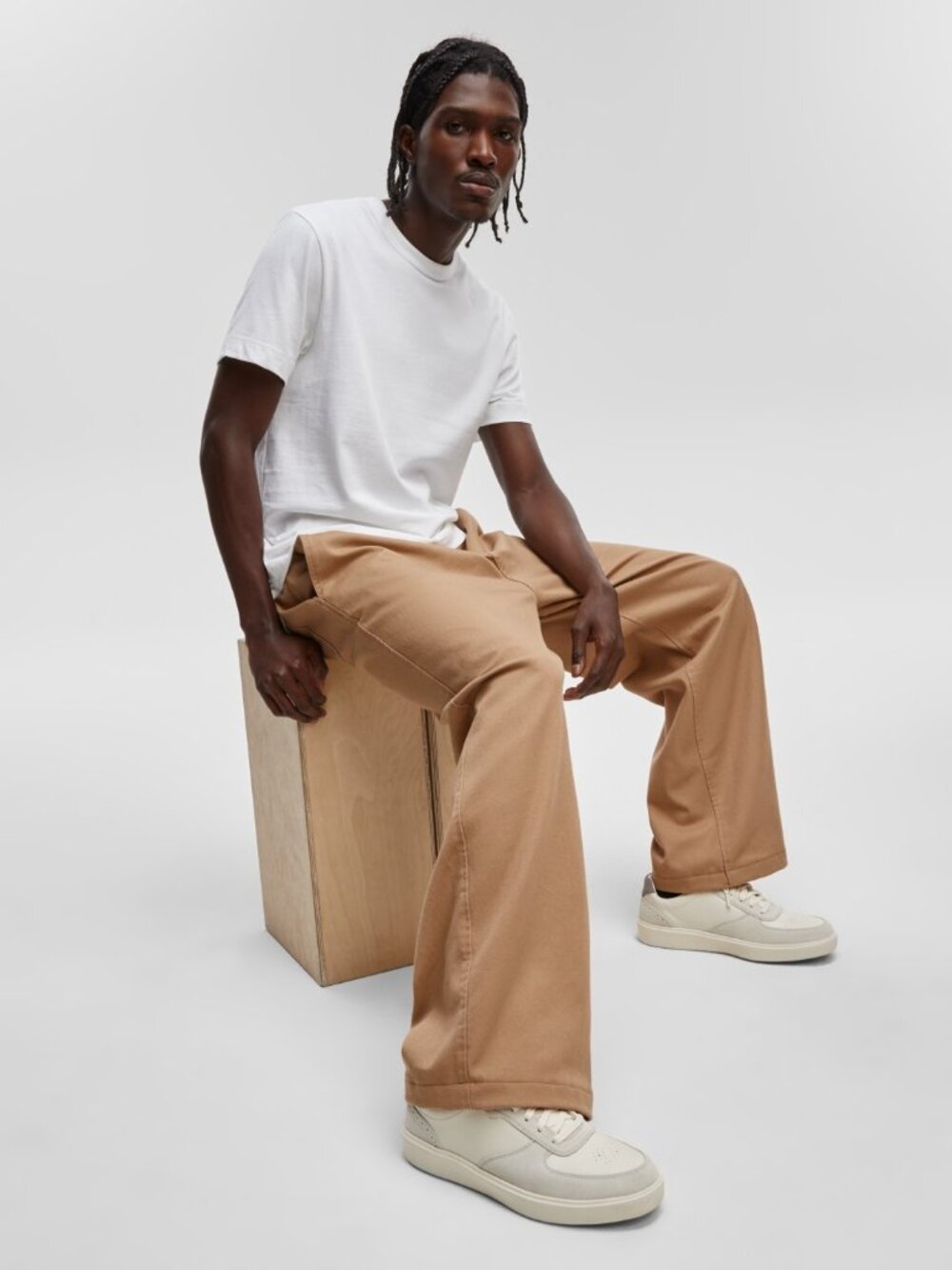 Mode of One Men's Relaxed-Fit Wide-Leg Pants, Created for Macy's - Tannin  NWT